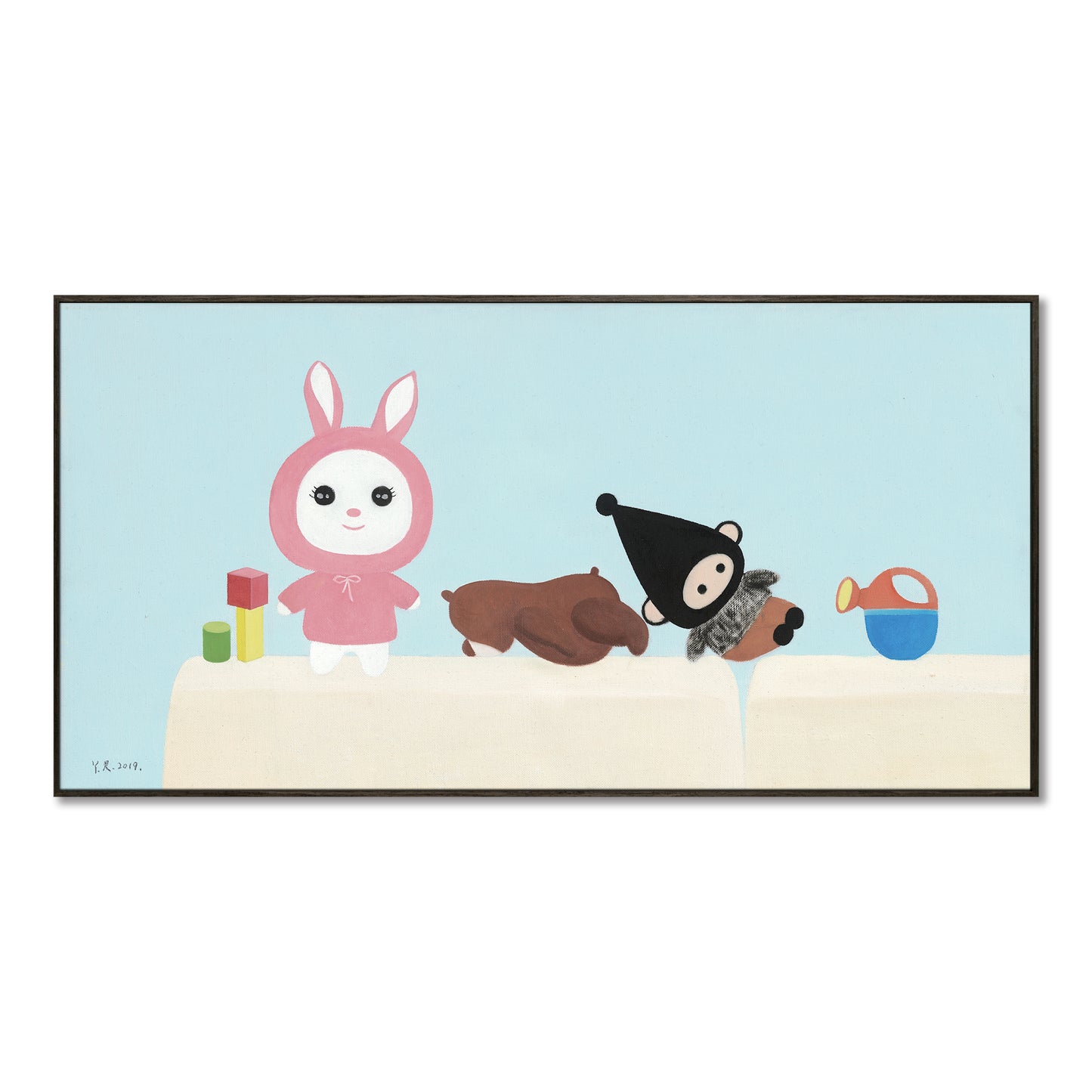"The puppet on the sofa"hand-stretched framed prints
