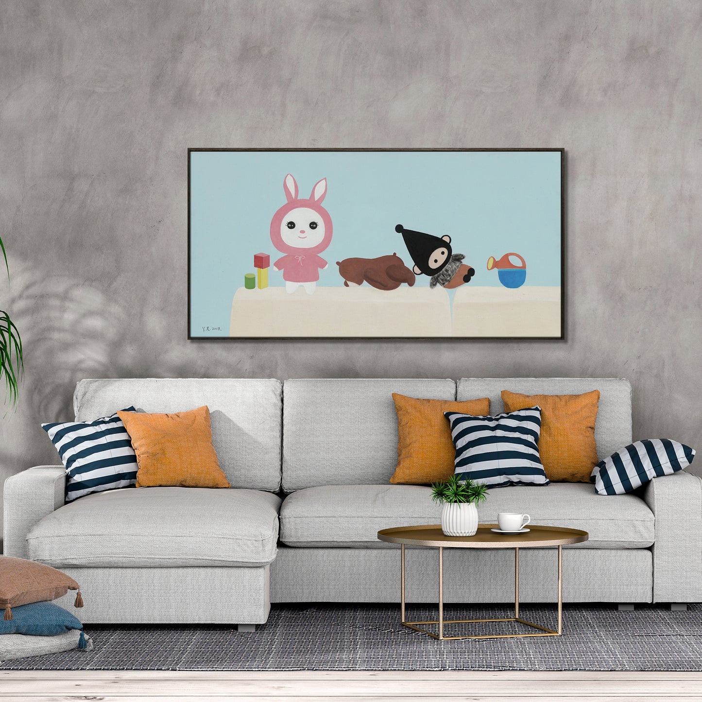 "The puppet on the sofa"hand-stretched framed prints