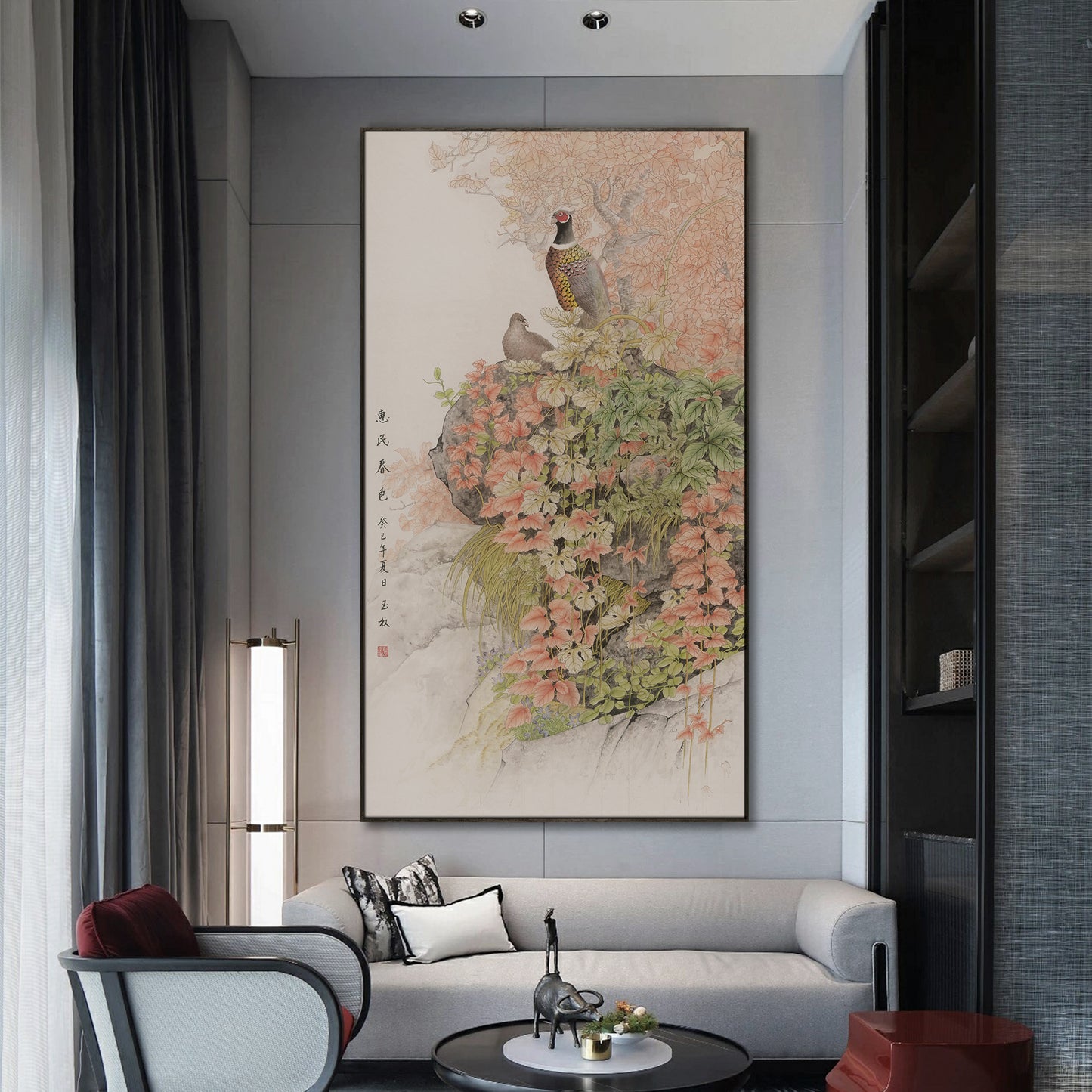 "The fragrance is far away" framed silk prints