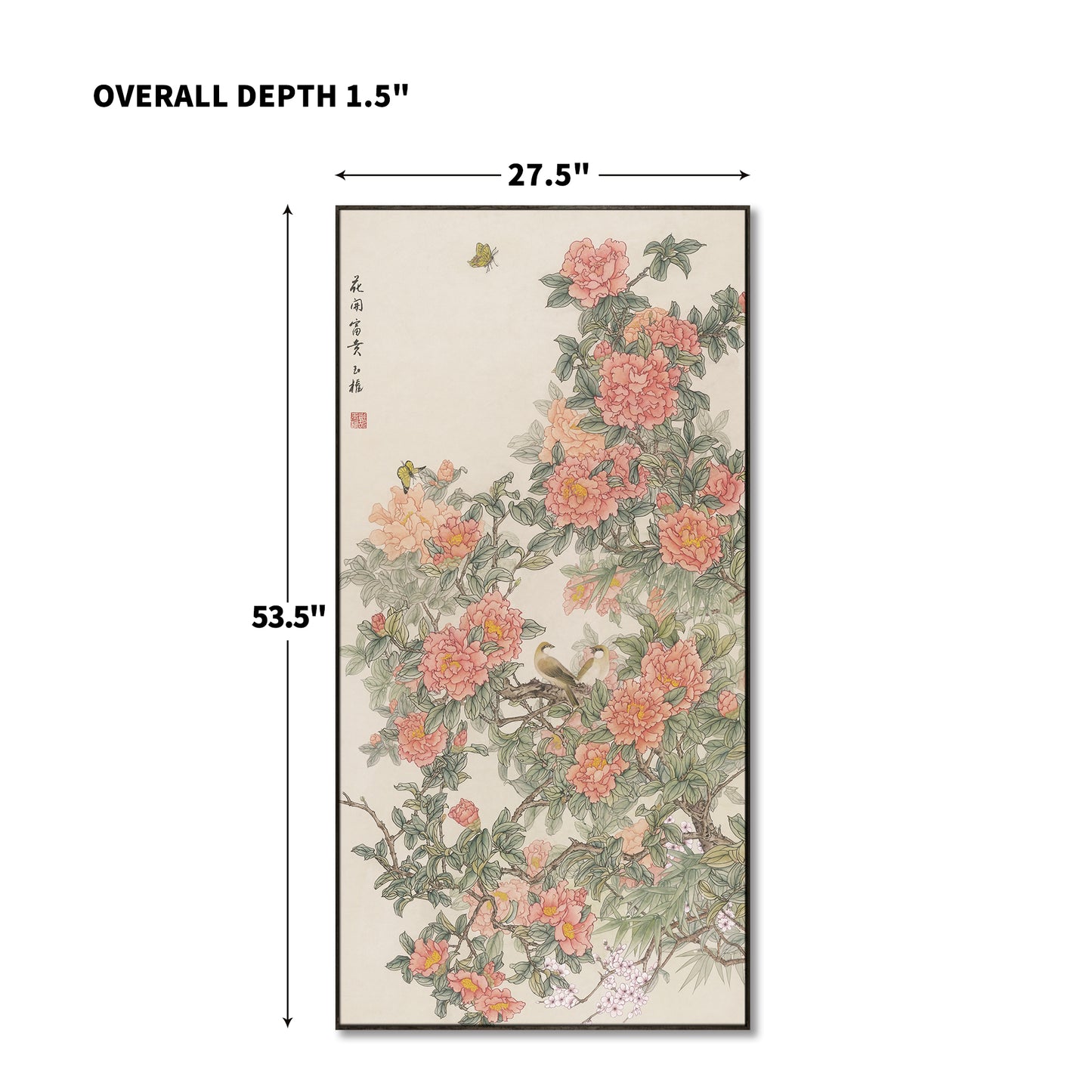 "Spring scenery for the people" framed silk prints