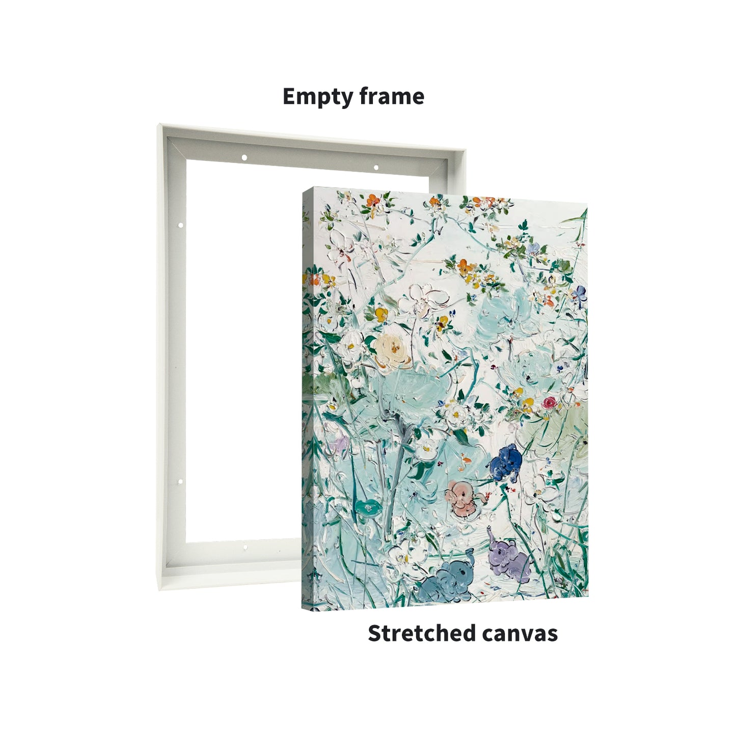 Metal floating frame, used for canvas oil painting, DIY canvas frame, 1.5 inches deep, floating frame, used for canvas print wall art/portrait/landscape living room bedroom kitchen decoration (dumb white)