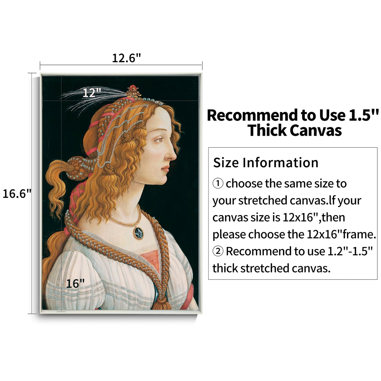 Metal floating frame, used for canvas oil painting, DIY canvas frame, 1.5 inches deep, floating frame, used for canvas print wall art/portrait/landscape living room bedroom kitchen decoration (dumb white)