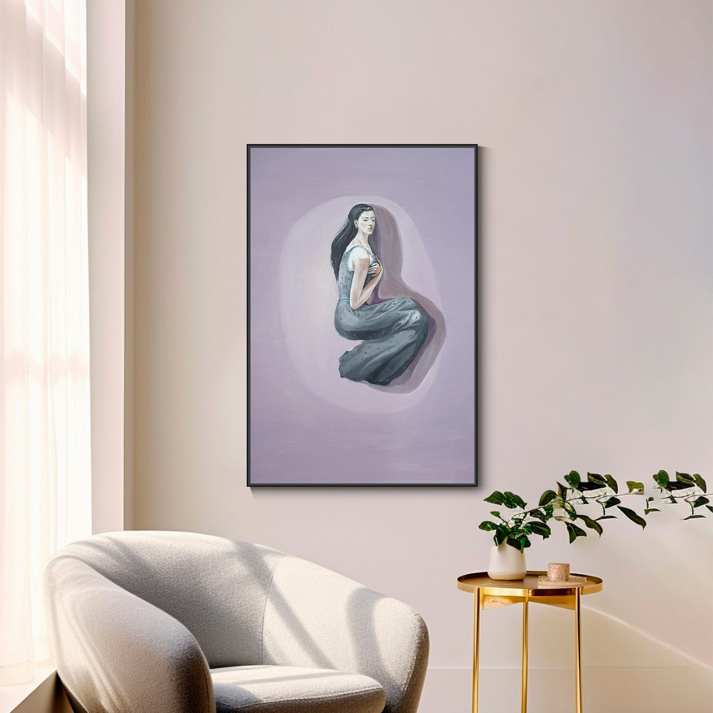 Metal Floating Picture Frame for Canvas Oil Painting, DIY Canvas Picture Frame, 1.5 Inch Depth, Floating Picture Frame for Canvas Prints Wall Art/Portrait/Landscape Living Room Bedroom Kitchen Decor (Black)