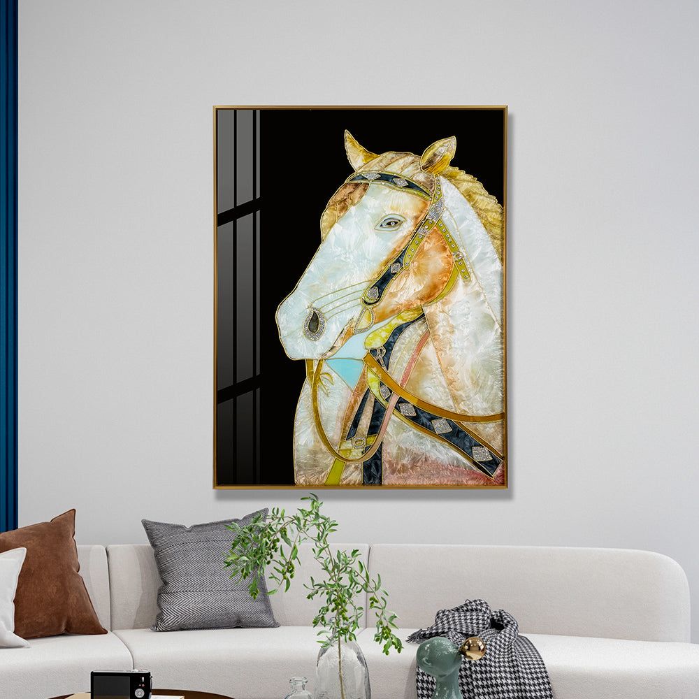 White Horse Enamel Craft Installation Art