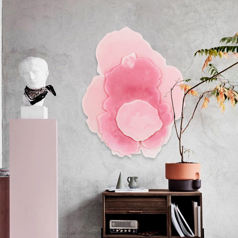Gradient flowers acrylic installation art