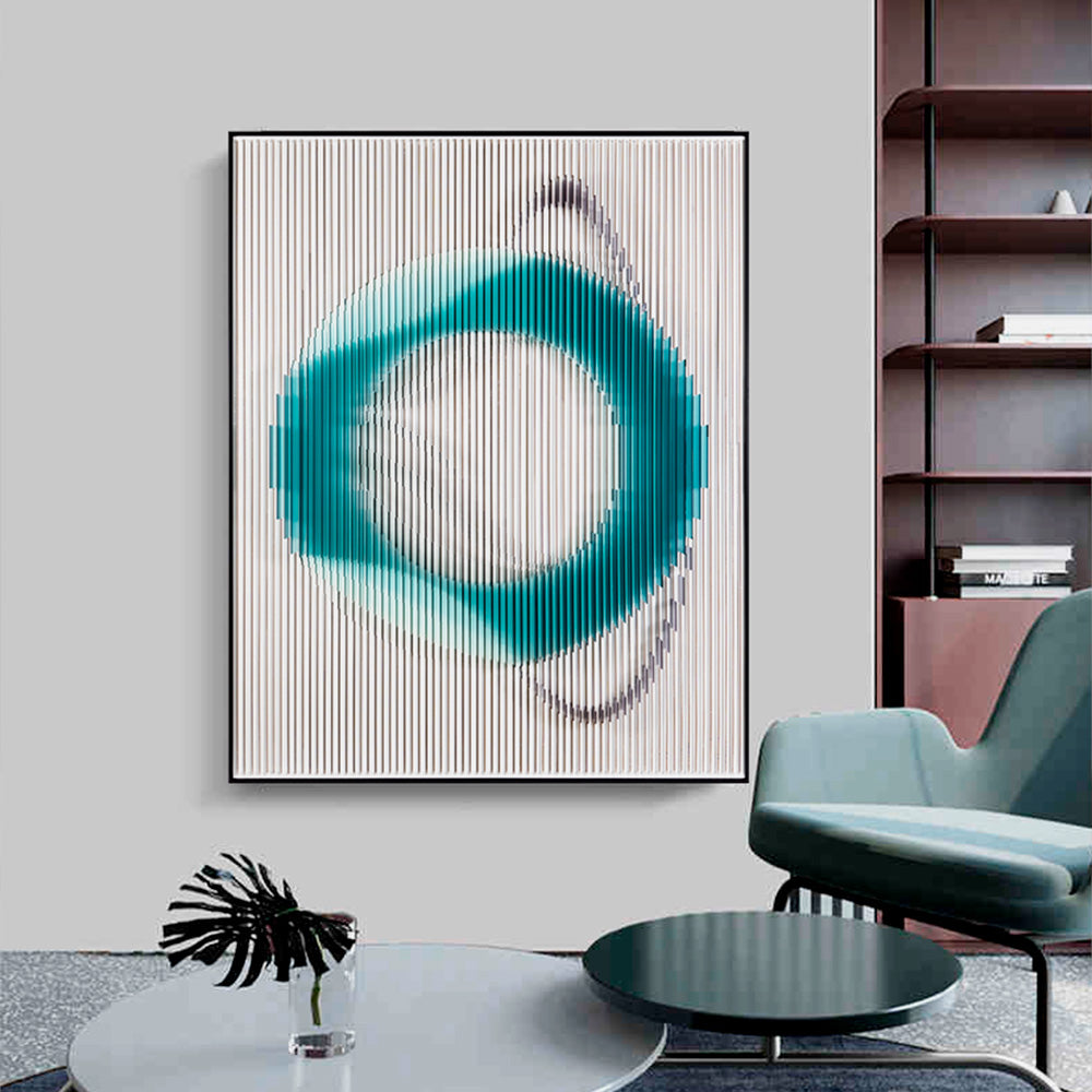 Cyan Aperture Acrylic Installation Art(2)