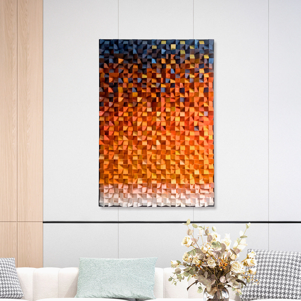 Mosaic Wood Carving Installation Art
