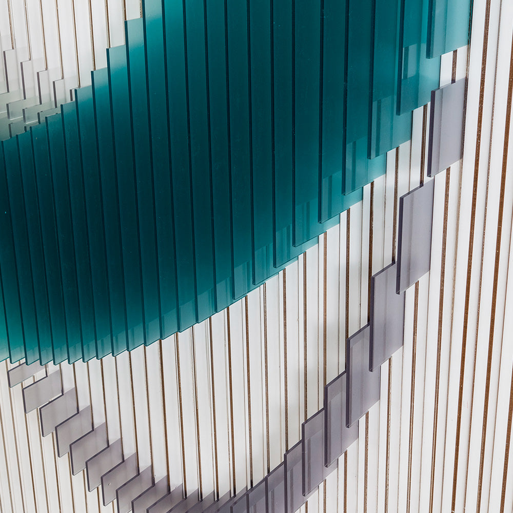 Cyan Aperture Acrylic Installation Art(2)