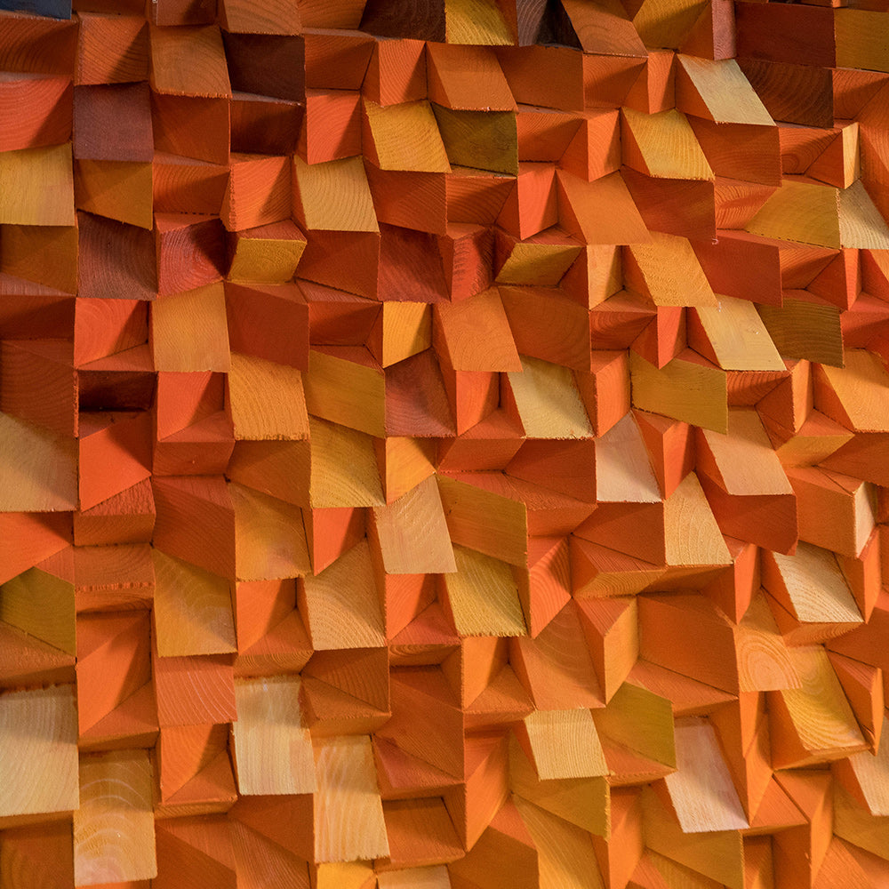 Mosaic Wood Carving Installation Art