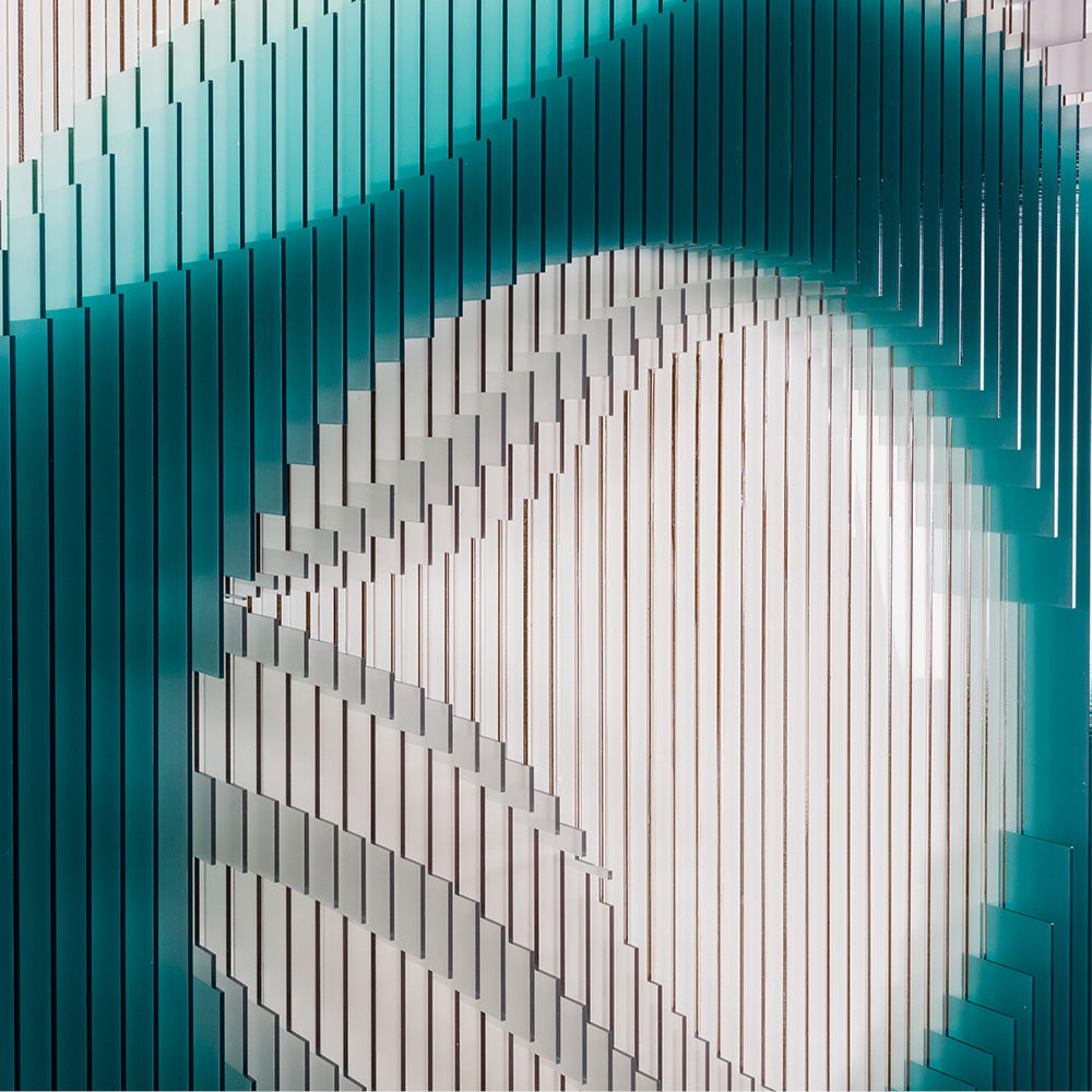 Cyan Aperture Acrylic Installation Art(2)
