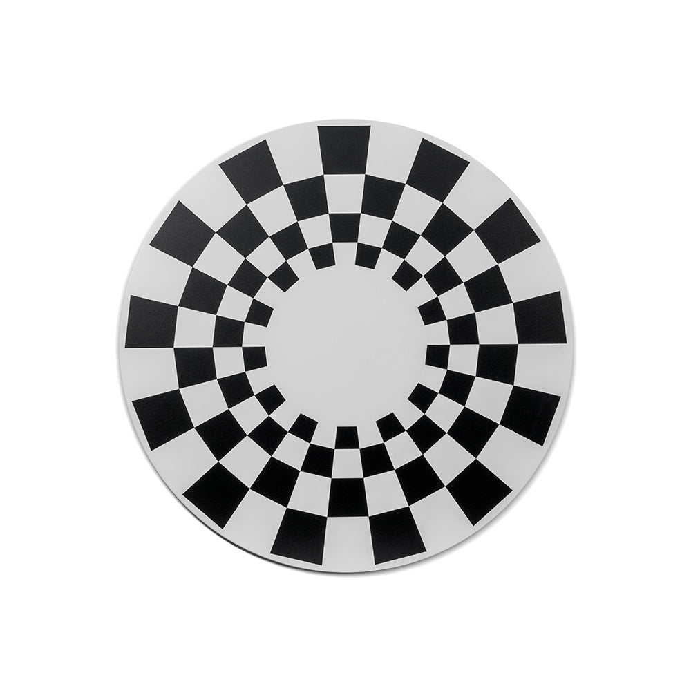 Black and White Checkerboard Wood Carving Installation Art