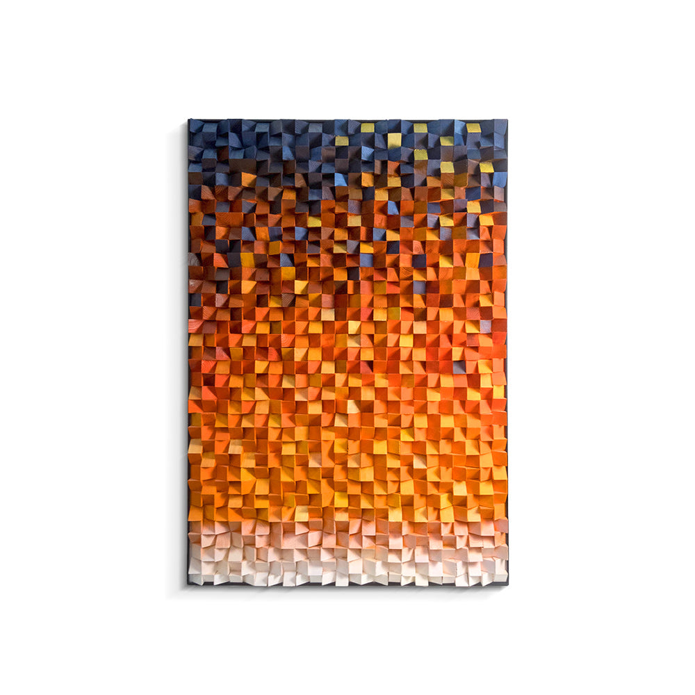 Mosaic Wood Carving Installation Art