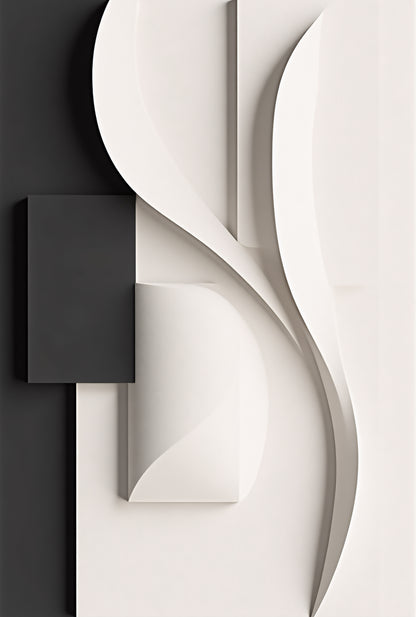 Beige and black Wall Sculptures, 3D Wood Wall Art, Minimalist Wall Hanging Home Decor