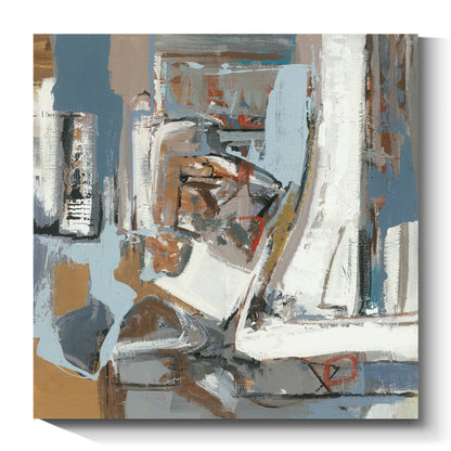 Square hand drawn acrylic painting
