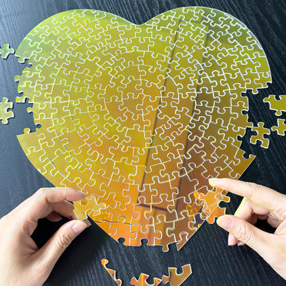 Crystal transparent acrylic puzzle, adult heart-shaped puzzle, perfect DIY gift for family and friends-175 pieces