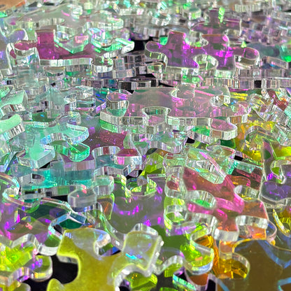 Crystal transparent acrylic puzzle, adult heart-shaped puzzle, perfect DIY gift for family and friends-175 pieces