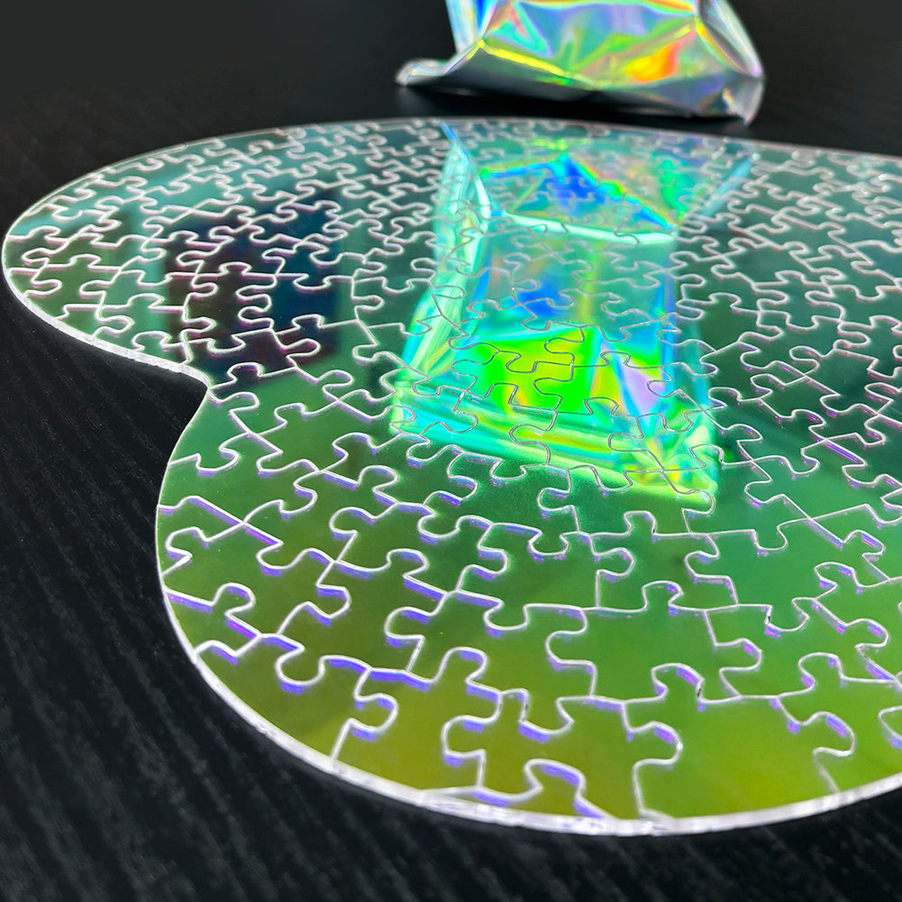 Crystal transparent acrylic puzzle, adult heart-shaped puzzle, perfect DIY gift for family and friends-175 pieces