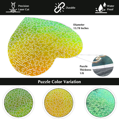 Crystal transparent acrylic puzzle, adult heart-shaped puzzle, perfect DIY gift for family and friends-175 pieces