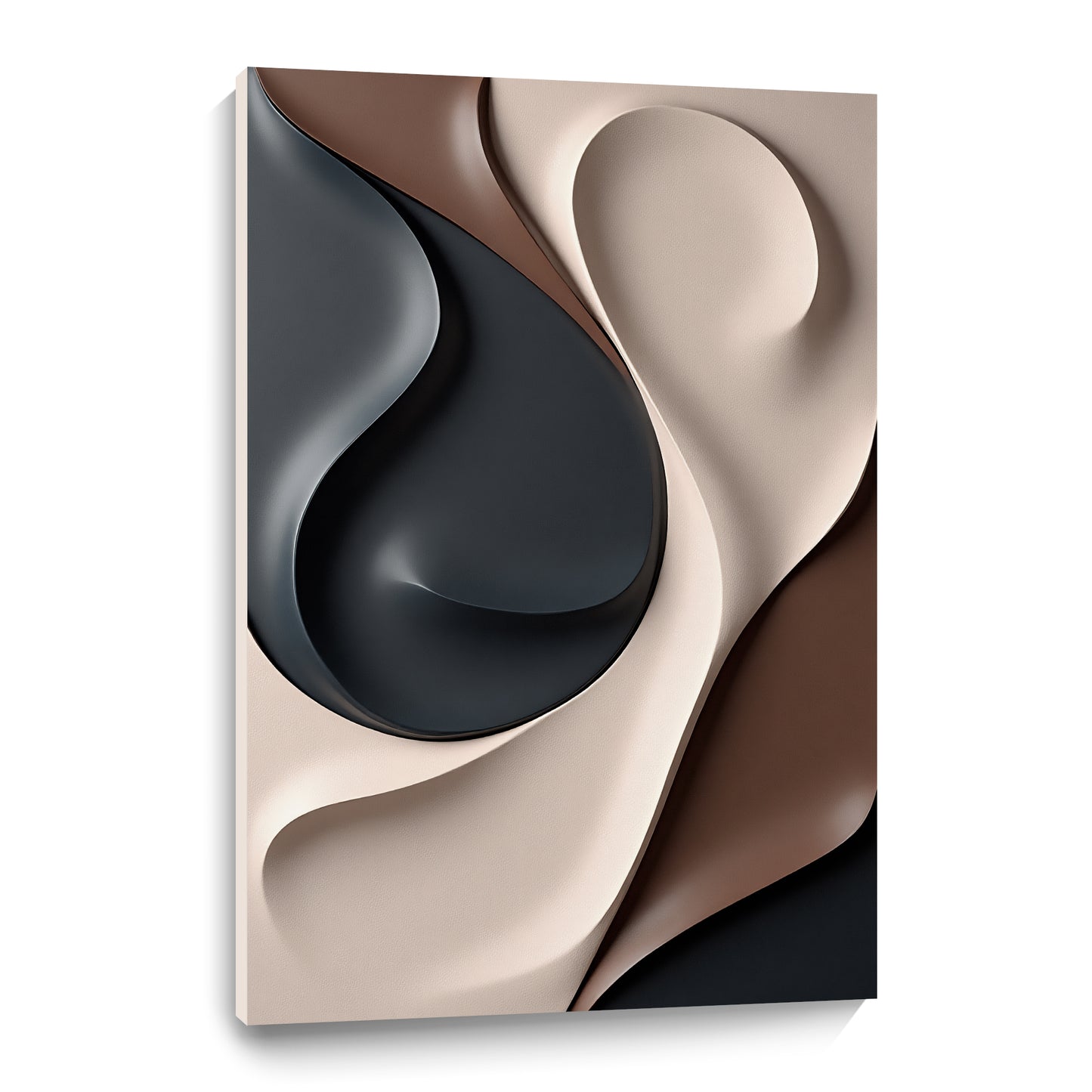 Beige and Brown dark green Wall Sculptures, 3D Wood Wall Art, Minimalist Wall Hanging Home Decor
