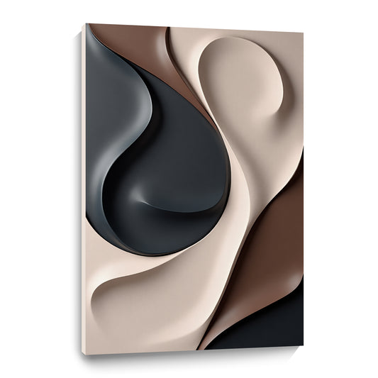 Beige and Brown dark green Wall Sculptures, 3D Wood Wall Art, Minimalist Wall Hanging Home Decor