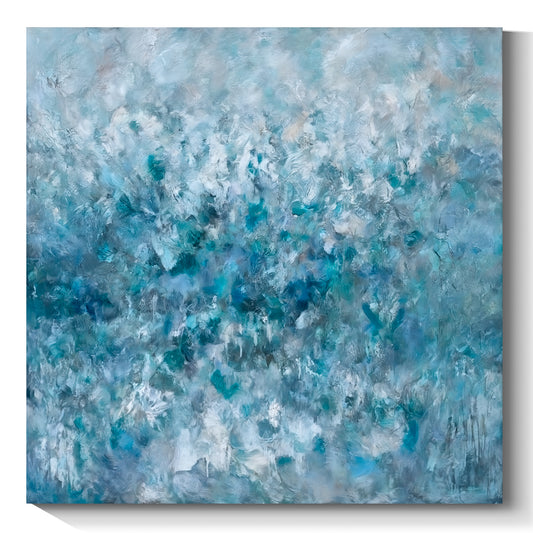 Square modern abstract wall art, hand-painted oil painting