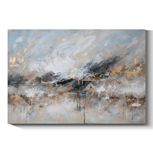 Banner modern abstract wall art, hand-painted oil painting