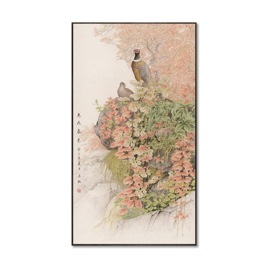 "The fragrance is far away" framed silk prints