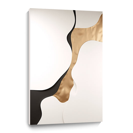 Beige and gold black Wall Sculptures, 3D Wood Wall Art, Minimalist Wall Hanging Home Decor