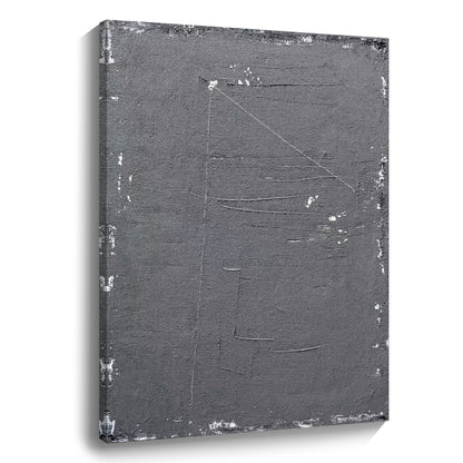 Black abstract wall art, hand-painted oil painting
