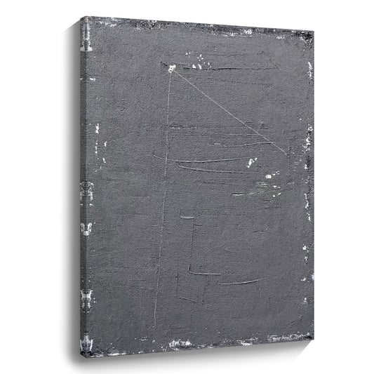 Black abstract wall art, hand-painted oil painting