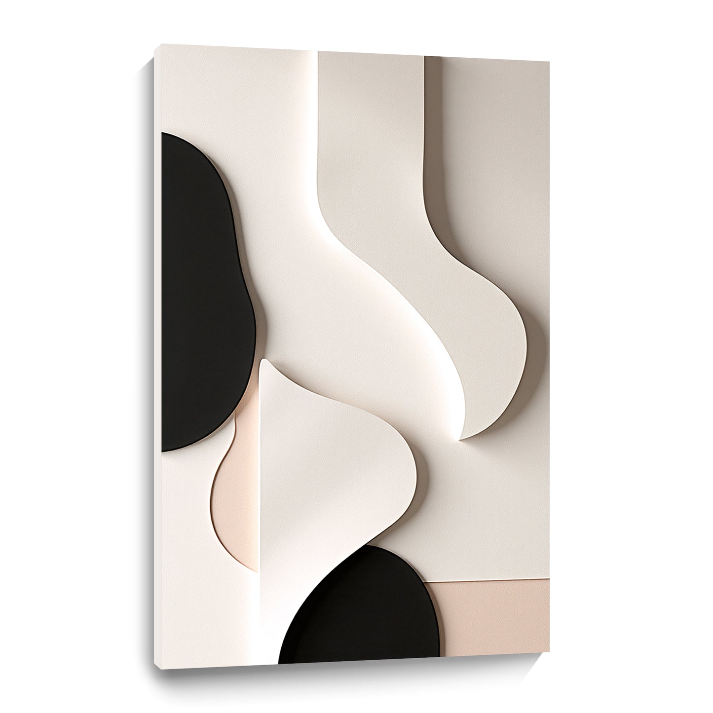 Beige and Brown Black Wall Sculptures, 3D Wood Wall Art, Minimalist Wall Hanging Home Decor