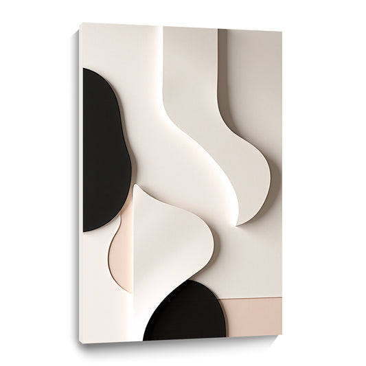 Beige and Brown Black Wall Sculptures, 3D Wood Wall Art, Minimalist Wall Hanging Home Decor
