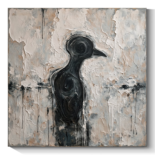 Square modern abstract wall art, hand-painted oil painting