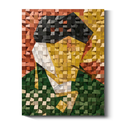 Modern Wooden Wall Art 3D Wood Wall Decor for Living Room:Vincent Van Gogh Self-Portrait