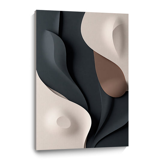 Beige and Brown Black Wall Sculptures, 3D Wood Wall Art, Minimalist Wall Hanging Home Decor