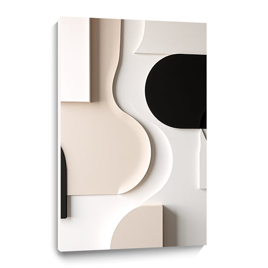 Beige and Brown Black Wall Sculptures, 3D Wood Wall Art, Minimalist Wall Hanging Home Decor