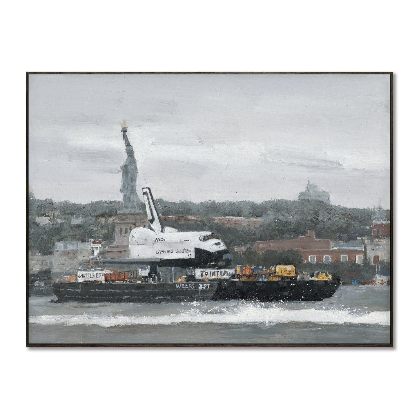 "Space Shuttle and One of the Statue of Liberty"Giclee Prints