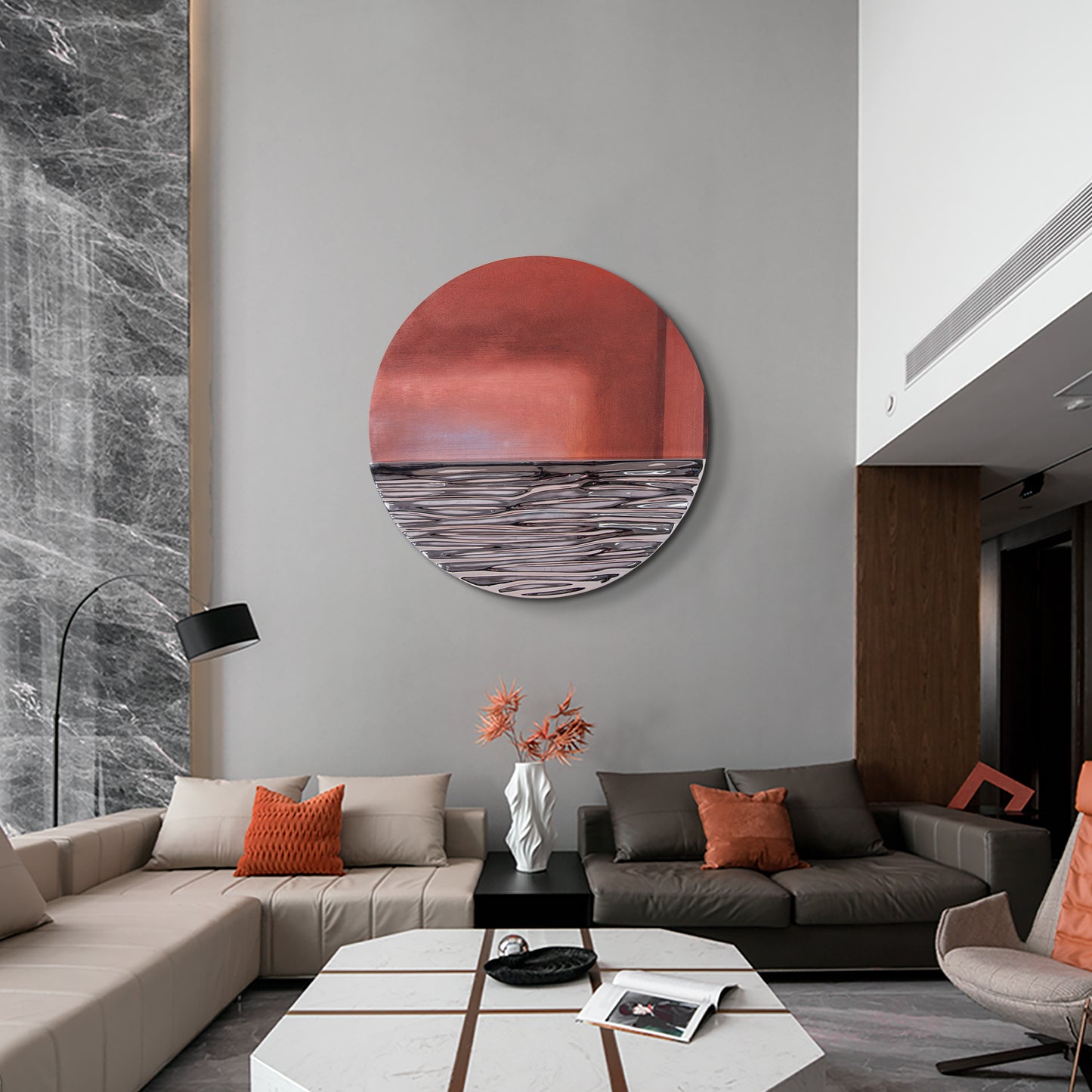Hand painted base color fiberglass 3D wall art