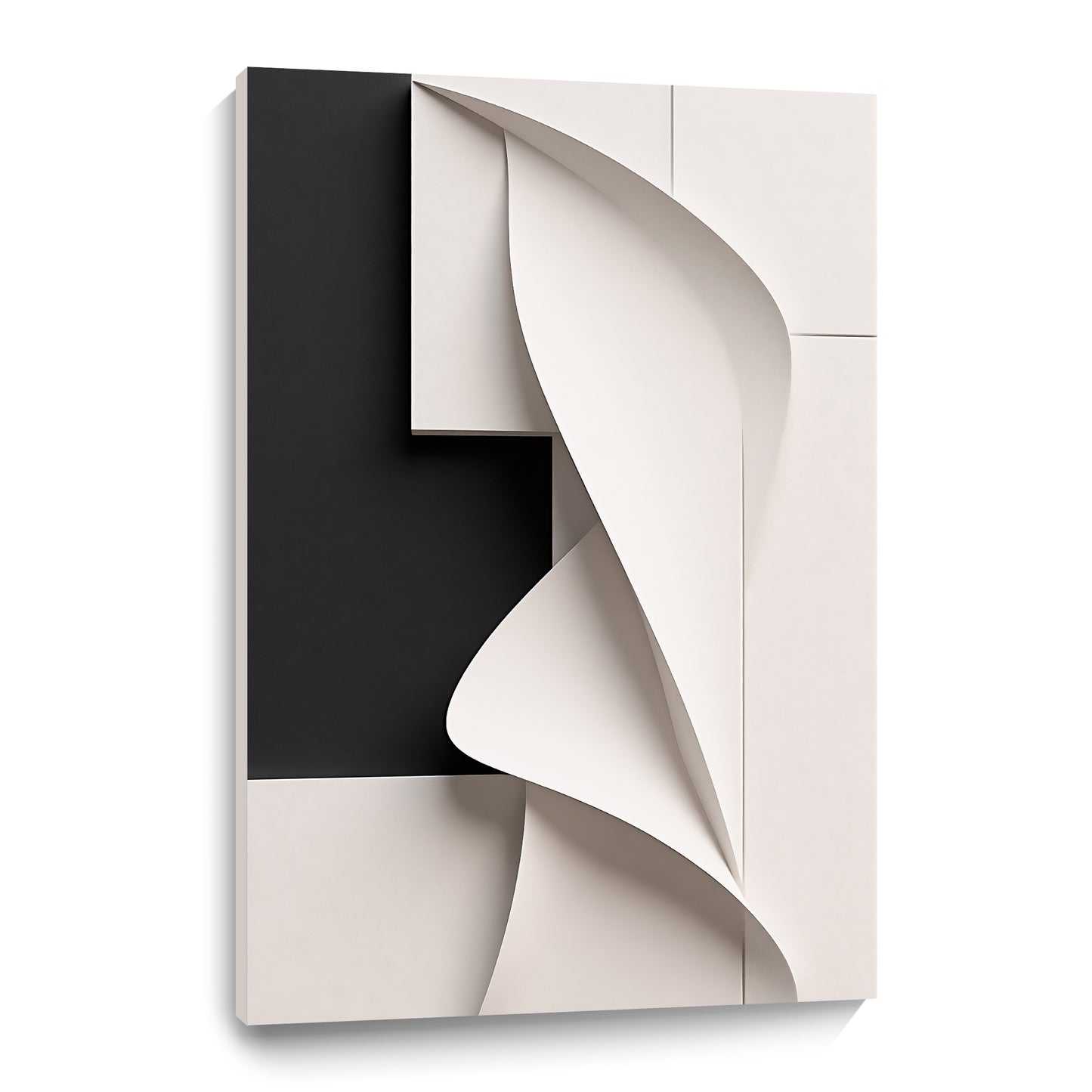 Beige and black Wall Sculptures, 3D Wood Wall Art, Minimalist Wall Hanging Home Decor