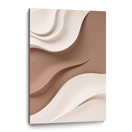 Beige and Brown Wall Sculptures, 3D Wood Wall Art, Minimalist Wall Hanging Home Decor