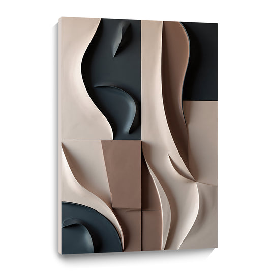 Beige and Brown dark green Wall Sculptures, 3D Wood Wall Art, Minimalist Wall Hanging Home Decor