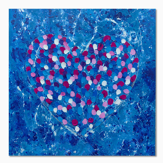 “Multi colored heart” 100% handpainted