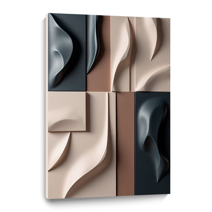 Beige and Brown dark green Wall Sculptures, 3D Wood Wall Art, Minimalist Wall Hanging Home Decor