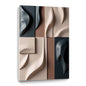 Beige and Brown dark green Wall Sculptures, 3D Wood Wall Art, Minimalist Wall Hanging Home Decor