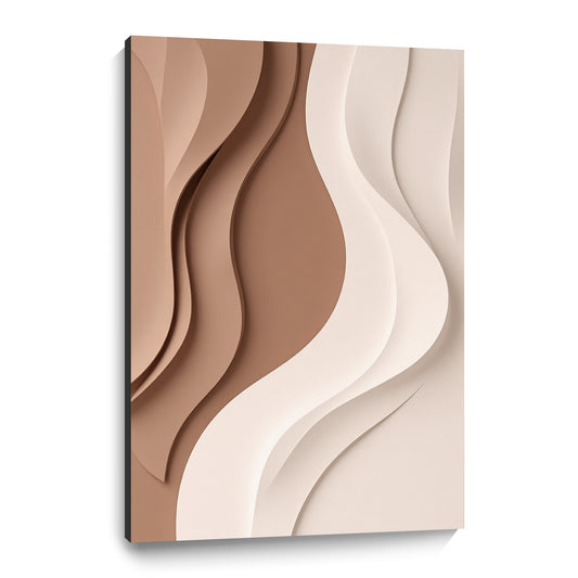 Beige and Brown Wall Sculptures, 3D Wood Wall Art, Minimalist Wall Hanging Home Decor