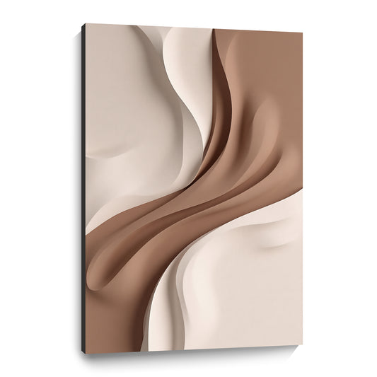 Beige and Brown Wall Sculptures, 3D Wood Wall Art, Minimalist Wall Hanging Home Decor