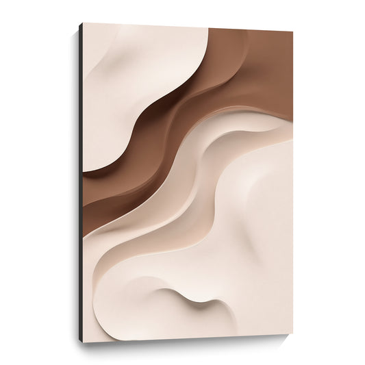 Beige and Brown Wall Sculptures, 3D Wood Wall Art, Minimalist Wall Hanging Home Decor