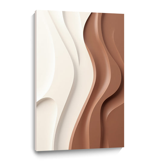 Beige and Brown Wall Sculptures, 3D Wood Wall Art, Minimalist Wall Hanging Home Decor