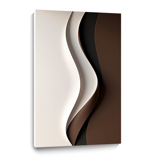 Beige and Brown Black Wall Sculptures, 3D Wood Wall Art, Minimalist Wall Hanging Home Decor
