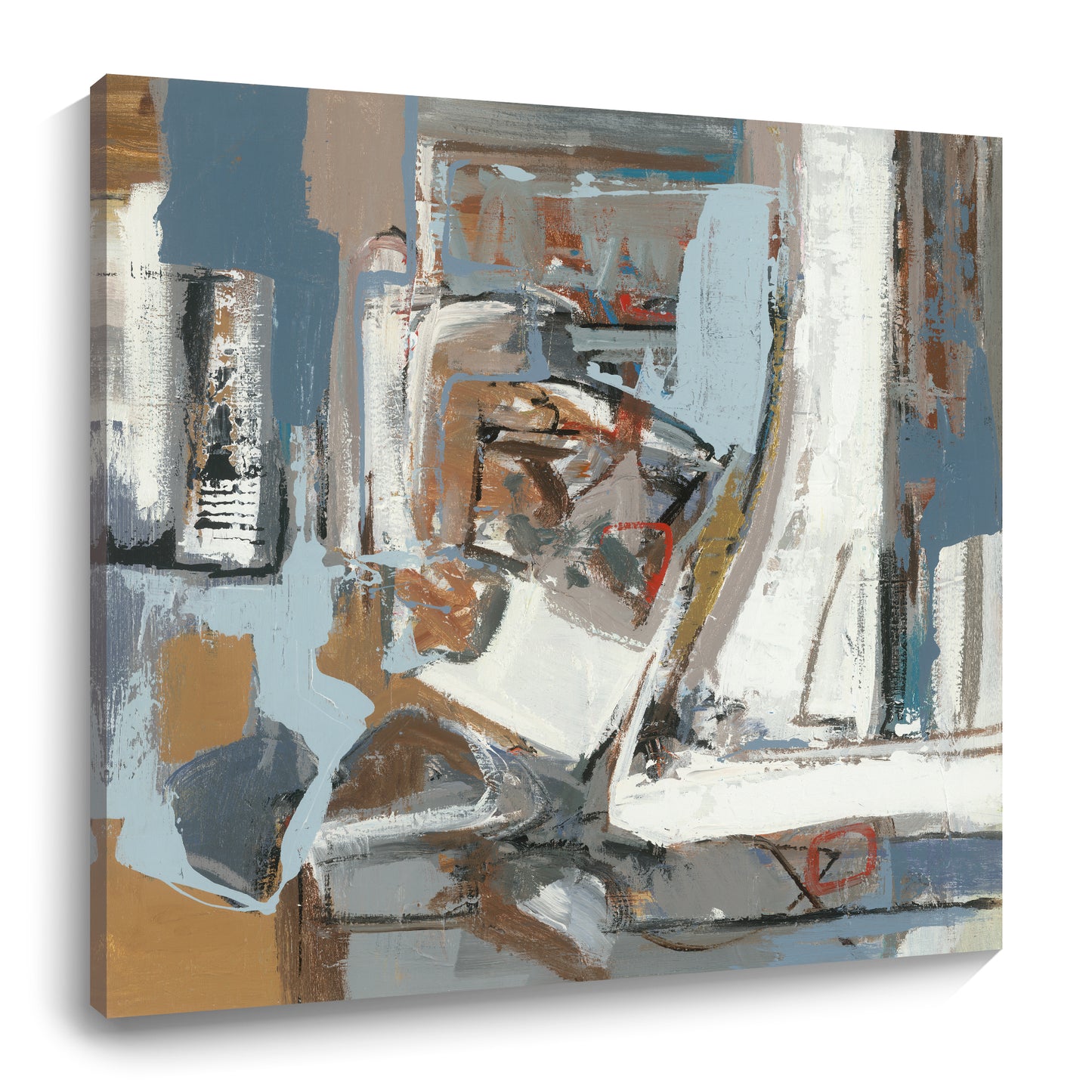 Square hand drawn acrylic painting